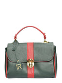 Borsa a mano Yvette in vera pelle Verde