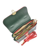 Borsa a mano Yvette in vera pelle Verde