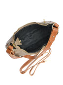 Borsa a mano Flavia, pelle naturale color tortora