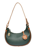 Borsa a mano Flavia, vera pelle, verde