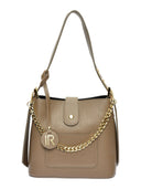 Borsa a mano Irina in pelle naturale color tortora