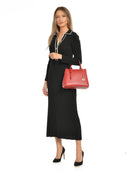 Borsa a mano Hannelore in vera pelle rossa