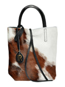 Borsa a mano Fiona in vera pelle marrone