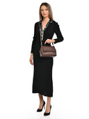 Borsa Sofia, pelle color cioccolato naturale