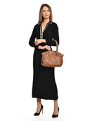 Borsa a mano Samantha in vera pelle Cognac