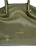 Borsa a mano Samantha in vera pelle VERDE MILITARE