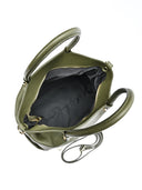 Borsa a mano Samantha in vera pelle VERDE MILITARE