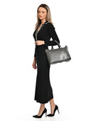 Borsa a mano Bettina, pelle naturale, grigio