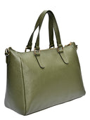 Borsa a mano Bettina in vera pelle VERDE MILITARE