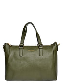 Borsa a mano Bettina in vera pelle VERDE MILITARE