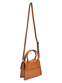 Borsa a mano Dominique in vera pelle Cognac