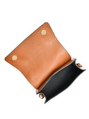 Borsa a mano Dominique in vera pelle Cognac