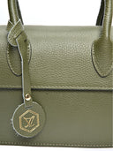 Borsa a mano Dominique in vera pelle VERDE MILITARE