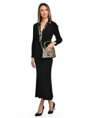 Borsa a mano Dominique in vera pelle VERDE MILITARE