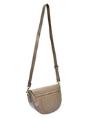 Borsa a tracolla Henriette in pelle naturale color tortora