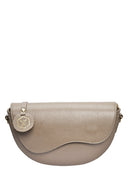 Borsa a tracolla Henriette in pelle naturale color tortora