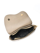 Borsa a tracolla Henriette in pelle naturale color tortora