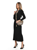 Borsa a tracolla Henriette in pelle naturale color tortora