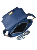 Borsa a mano Gabriella in pelle naturale blu