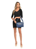 Borsa a mano Gabriella in pelle naturale blu