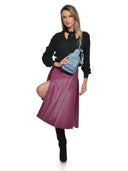 Anna Luchini Rucsac Anca piele naturala Albastru deschis