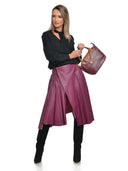 Anna Luchini Geanta de mana  Adela piele naturala Visiniu