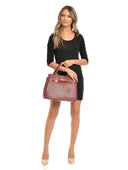 Anna Luchini Geanta de mana  Camila piele naturala Rosu inchis