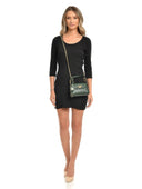 Anna Luchini Geanta de mana  Francesca piele naturala Verde inchis