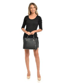 Anna Luchini Geanta de mana  Rodica piele naturala Negru