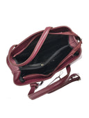 Anna Luchini Geanta de mana  Rodica piele naturala Visiniu