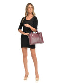 Anna Luchini Geanta de mana  Rodica piele naturala Visiniu