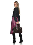 Anna Luchini Geanta de mana  Eleonora piele naturala Maro inchis