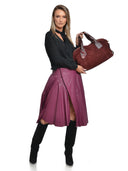 Anna Luchini Geanta de mana  Eleonora piele naturala Visiniu