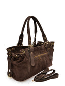 Borsa a tracolla Anna Luchini Stella, pelle naturale, marrone scuro