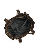 Borsa a tracolla Anna Luchini Stella, pelle naturale, marrone scuro