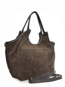 Borsa a tracolla Anna Luchini Dorina, pelle naturale, marrone scuro