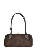 Anna Luchini Geanta de umar  Gina piele naturala Maro inchis