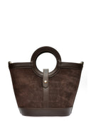 Anna Luchini Geanta de mana  Silvana piele naturala Maro inchis