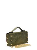 Anna Luchini Geanta de mana  Fiorella piele naturala Verde militar