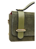 Anna Luchini Geanta de mana  Fiorella piele naturala Verde militar