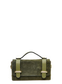 Anna Luchini Geanta de mana  Fiorella piele naturala Verde militar