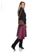 Anna Luchini Geanta Postas Elettra piele naturala cioccolatiu