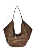 Borsa a tracolla Anna Luchini Costanza, in vera pelle marrone scuro