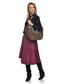 Borsa a tracolla Anna Luchini Costanza, in vera pelle marrone scuro