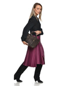 Anna Luchini Geanta de mana  ludovica piele naturala maro inchis