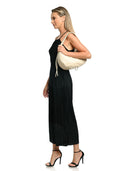 Borsa hobo Aida beige in vera pelle