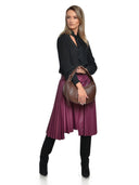 Anna Luchini Geanta de umar  Aida piele naturala Maro inchis