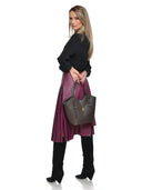 Anna Luchini Geanta de umar  Ana piele naturala Maro inchis