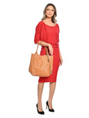 Carla Ferreri Geanta de umar Zina piele naturala Coniac