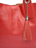 Carla Ferreri Geanta de umar Zina piele naturala Rosu